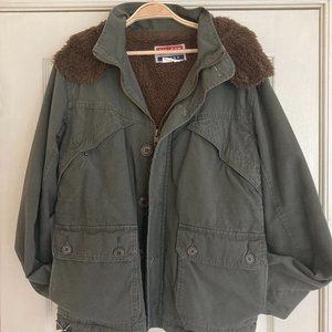 ALL-SON Military Style Green Hooded Coat